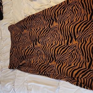 Midi length animal print skirt